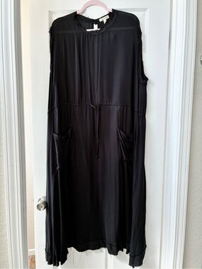 silence + noise Sleeveless Black Maxi Dress with Drawstring Waist